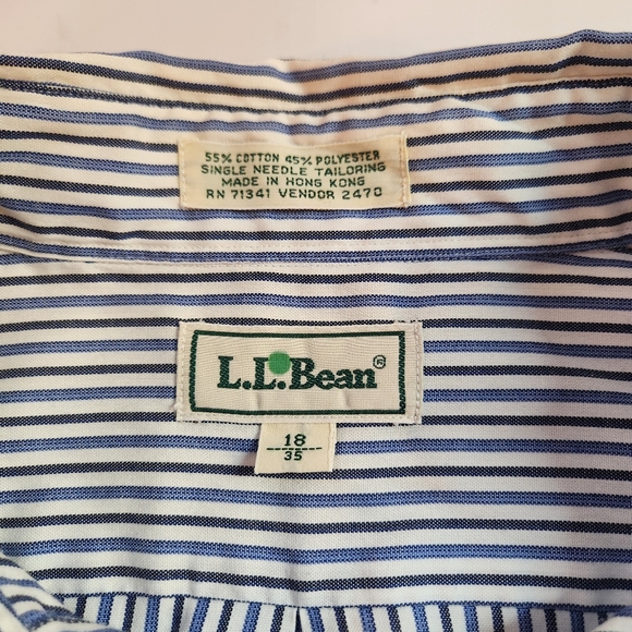 LL Bean Single Needle Tailoring Button Down Shirt Mens 18-35 - Picture 3 of 9